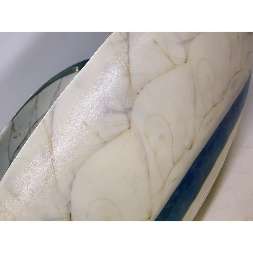 VTG Murano Italian Art Glass Bowl Sea Shell XL 21” Folded Fornace Ferro RARE